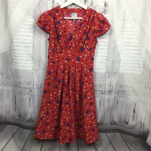 open lace back dress Second-Hand Hi There by Karen Walker Bright Red Florally Embossed Dress  Size 10  SwapUp